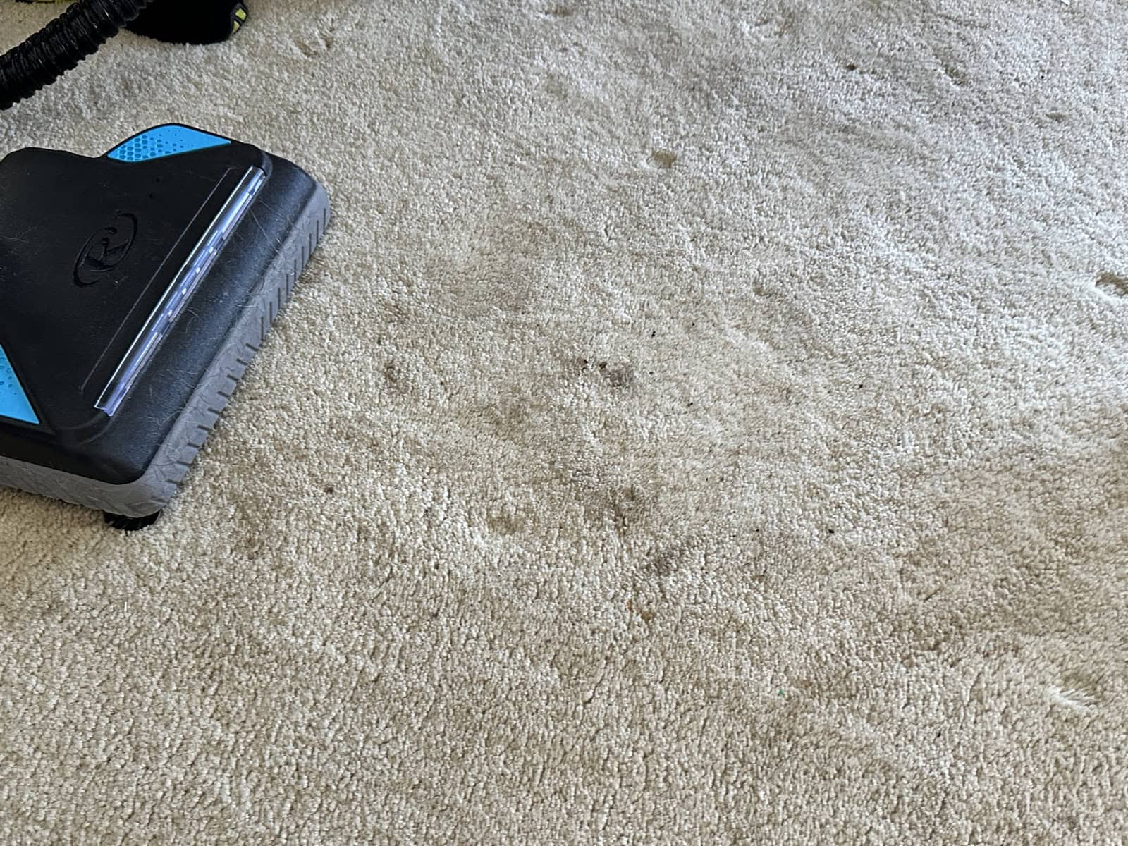Close-up of Tulsa Kwik Dry's low-moisture oxygenated carpet cleaning equipment in action